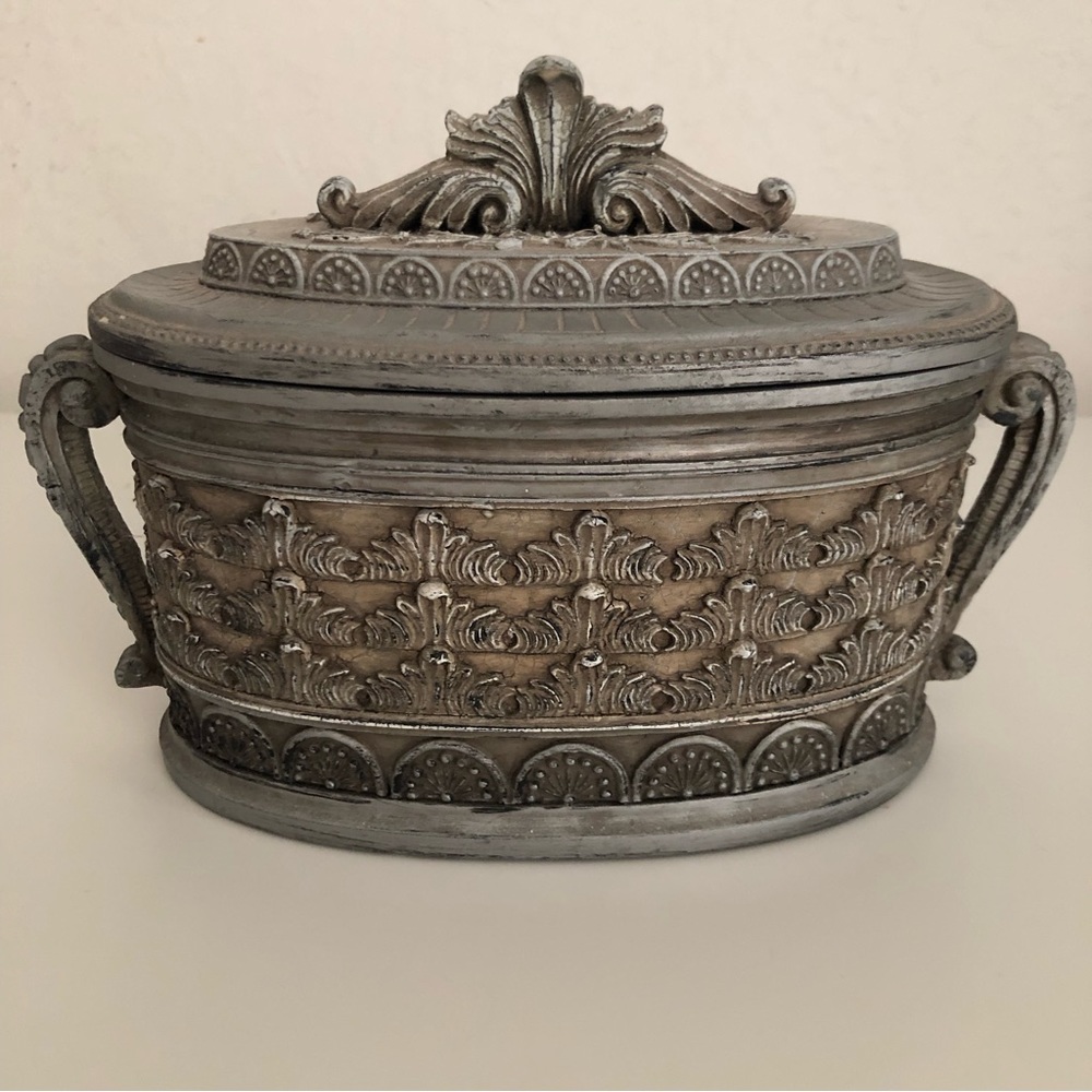 Silver Ornate Box with Lid